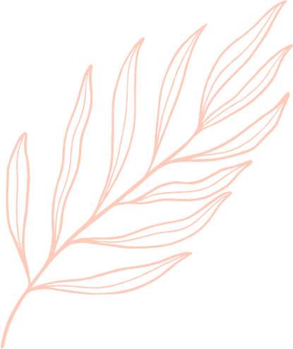 Light pink, delicate leaf illustration on a white background.