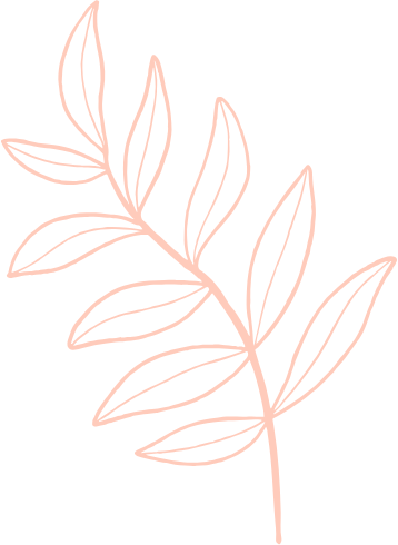 Pink outline of a branch with leaves.