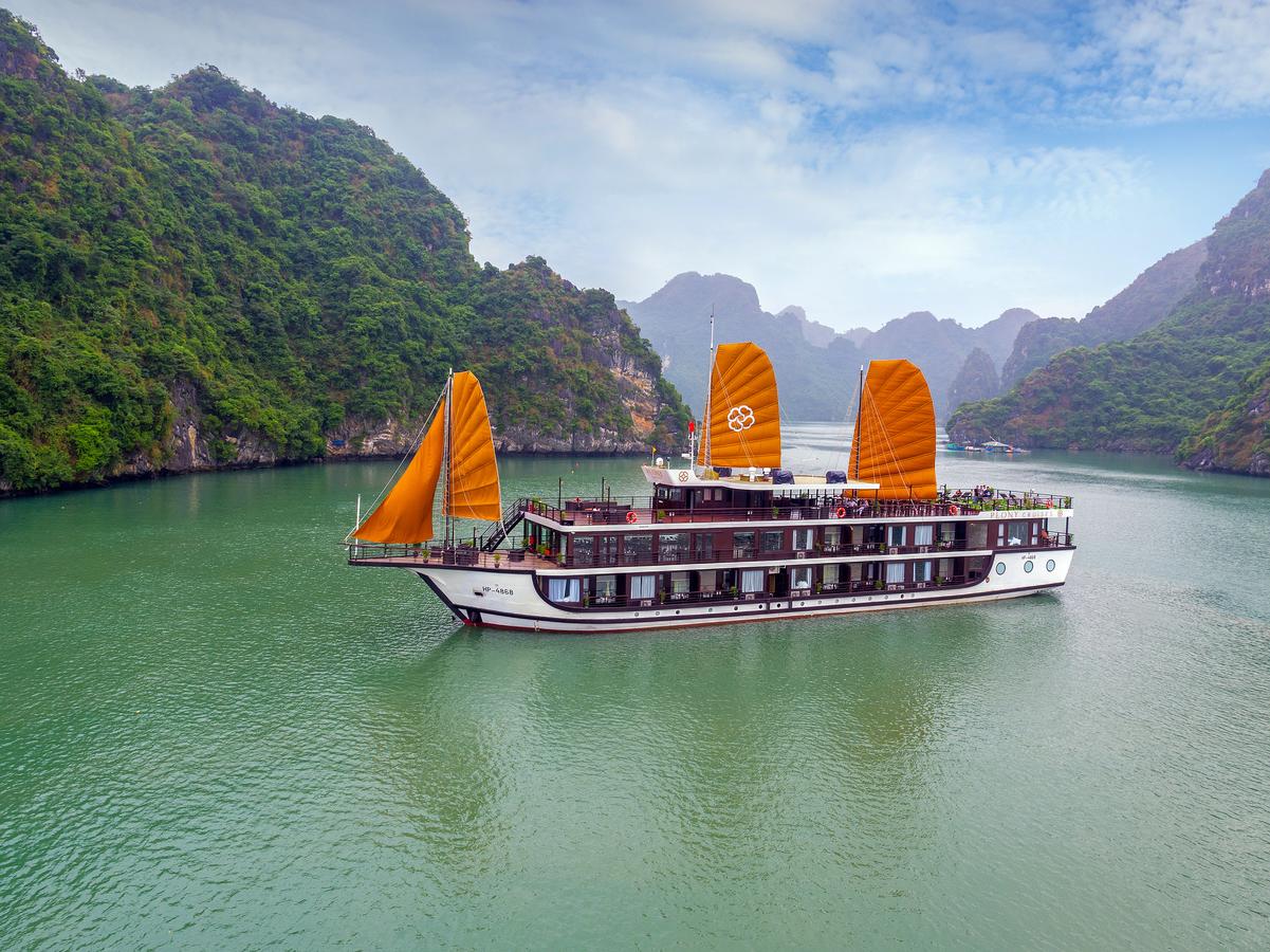 A large cruise ship is floating on top of a large body of water.