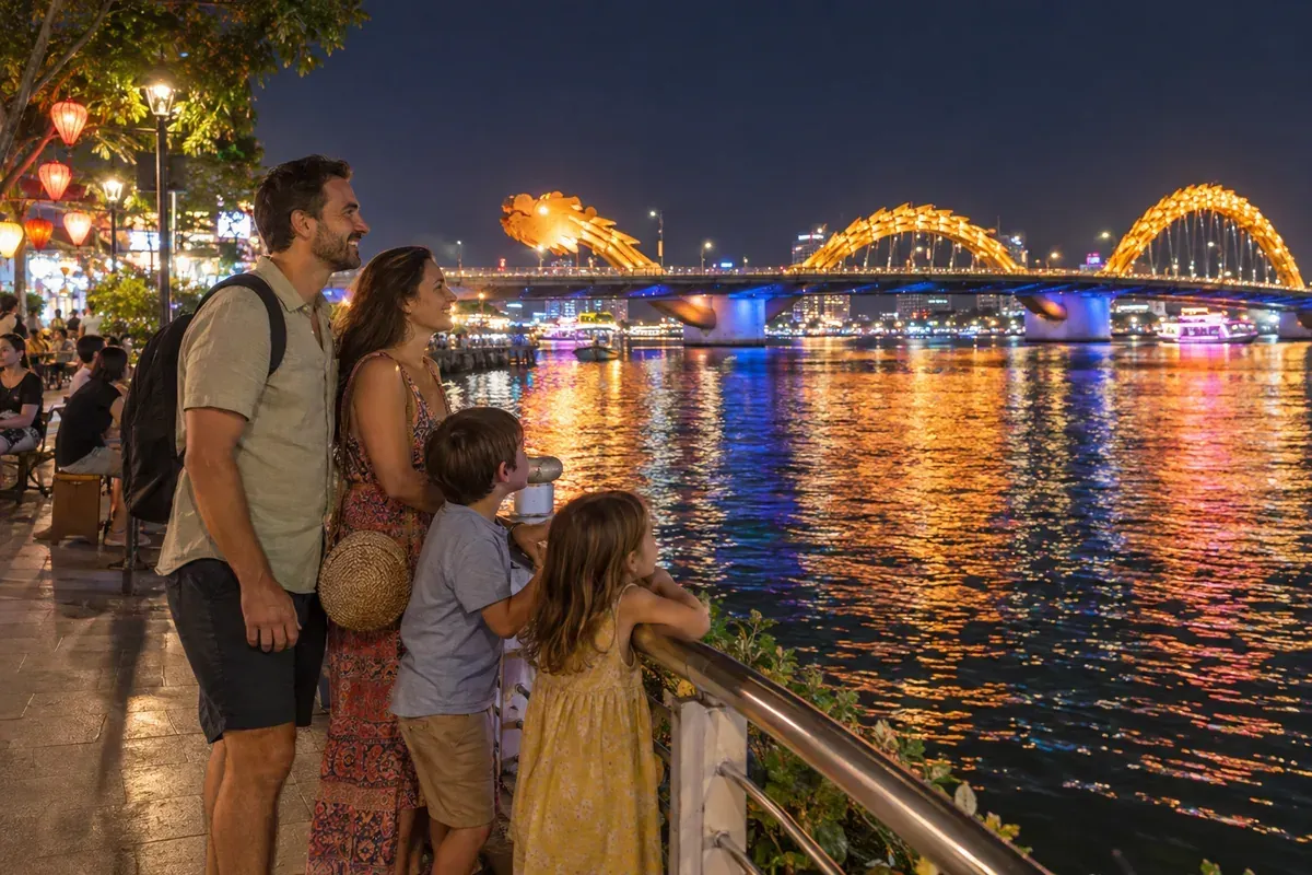 5. See Dragon Bridge at Night