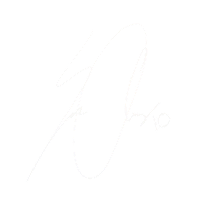 Very faint white handwritten signature on a white background
