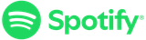 Spotify logo with green circle and white curved lines beside green wordmark on white background