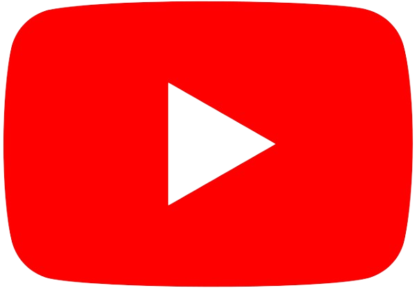YouTube play button logo on a red rounded rectangle background