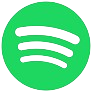 Spotify logo: green circle with white curved sound waves
