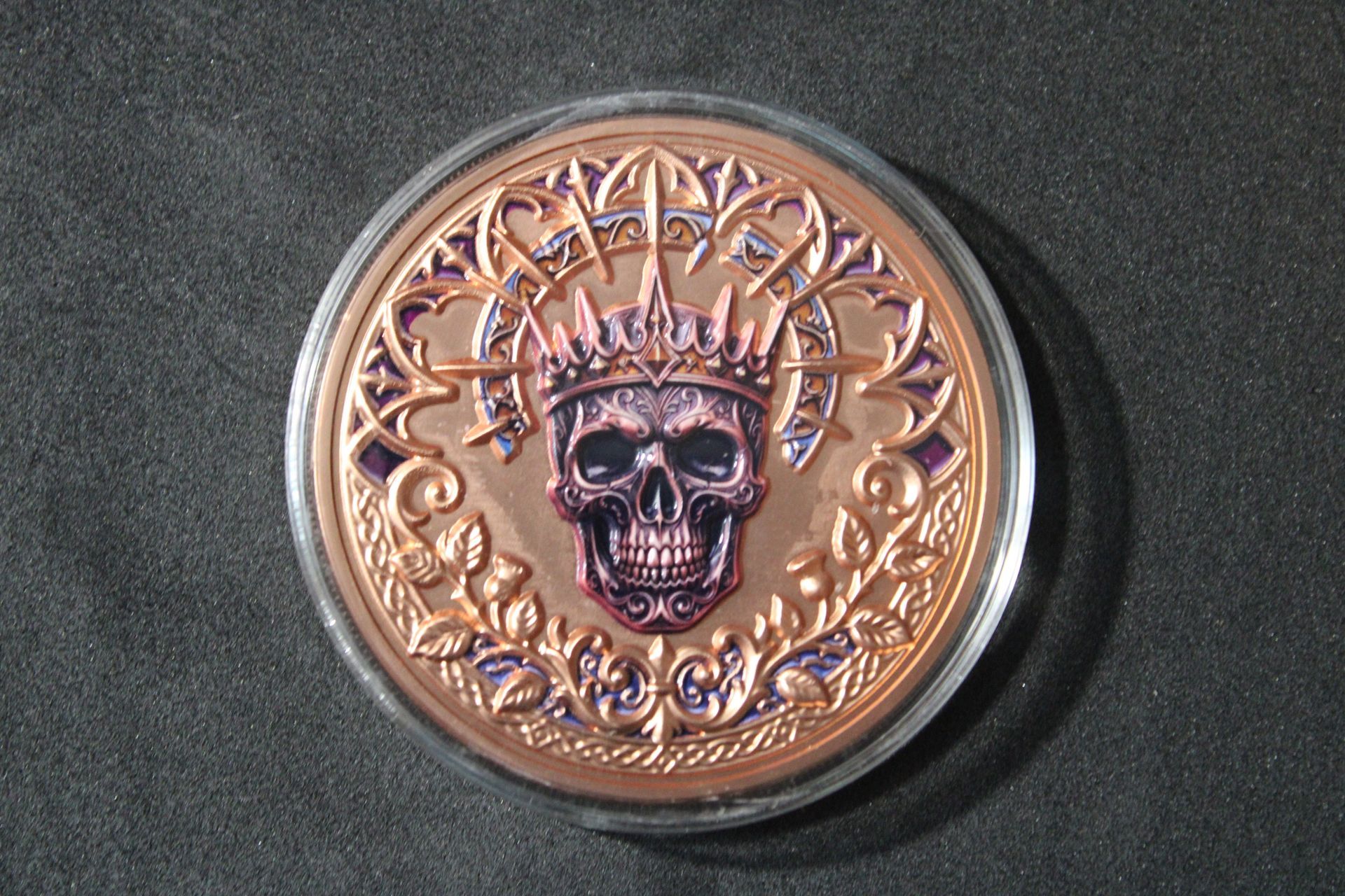 Crowned King of Death Memento Mori 5 oz .999 Pure High Relief 3D