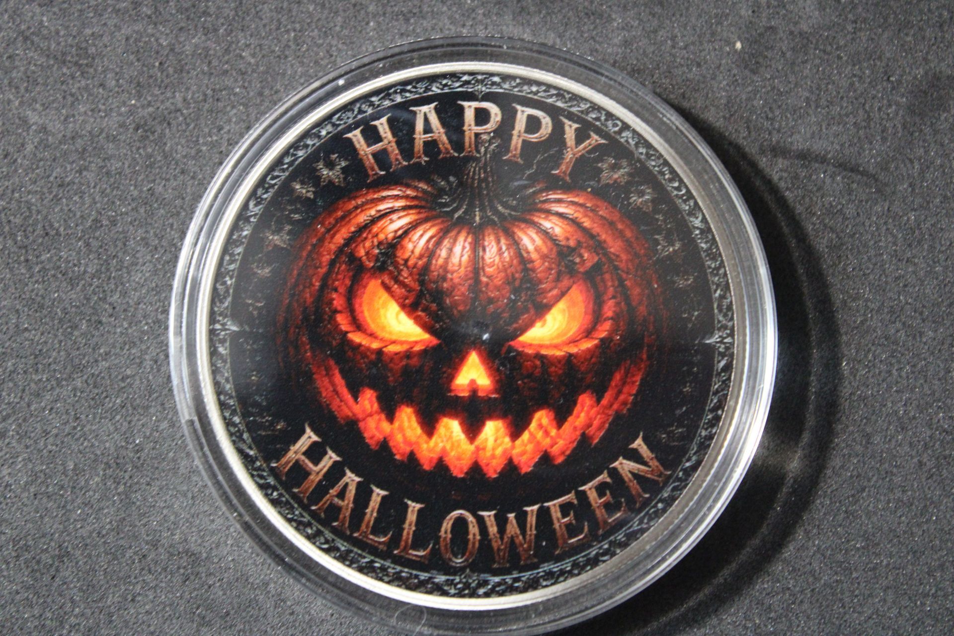 Jack O'Lantern of Terror Custom 5oz .999 Fine Copper Round UV Printed