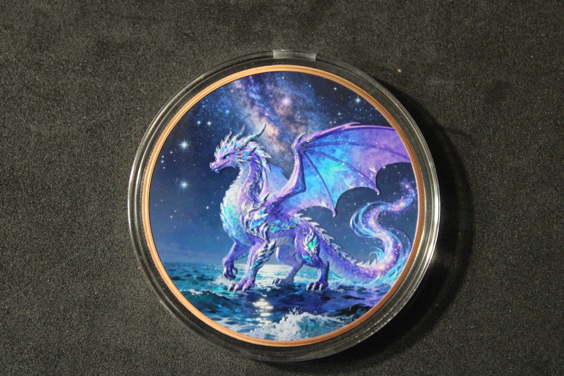 5oz .999 Fine Copper Colorized Cosmic Purple Dragon
