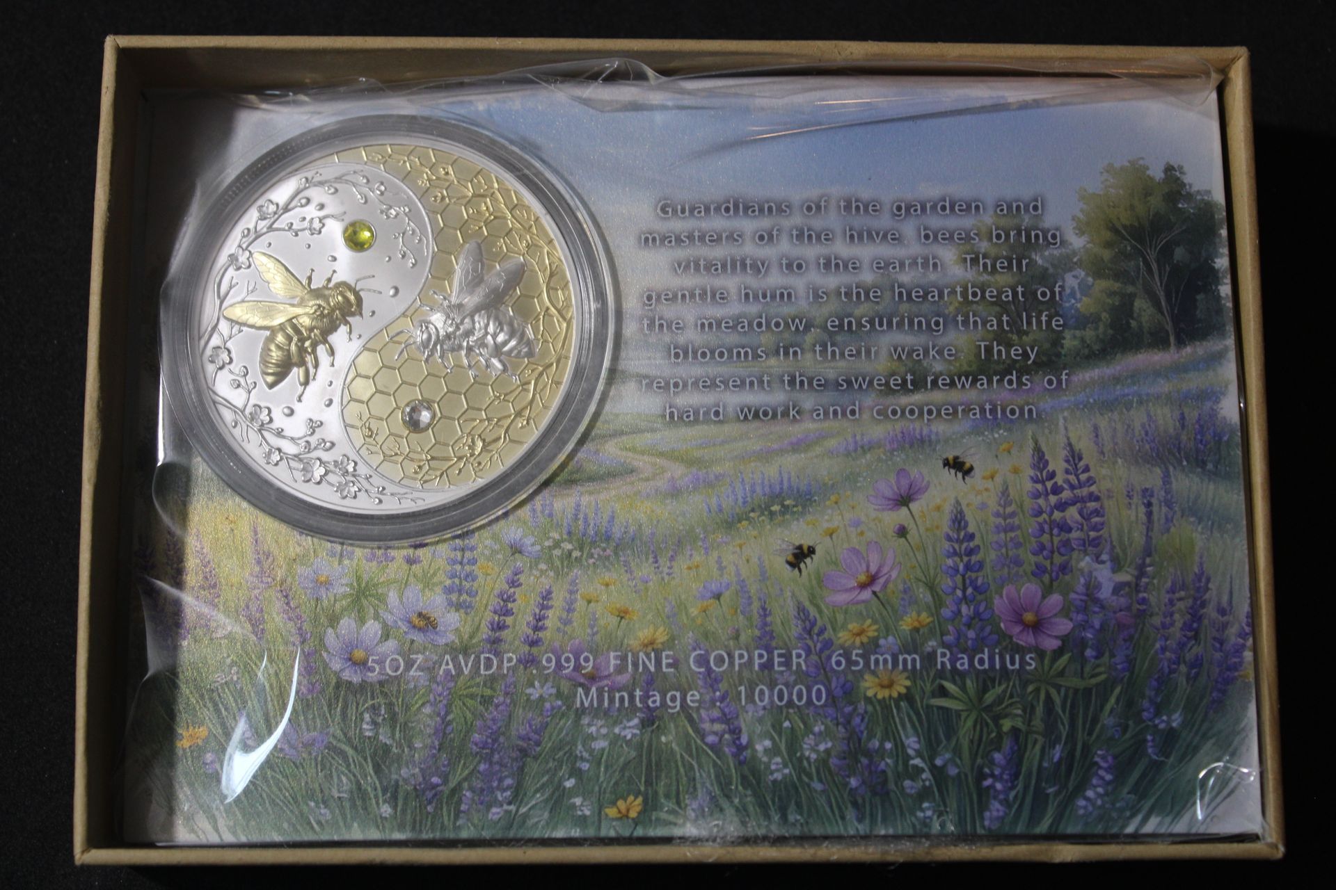 2026 Harmony Bee 5oz Silver & Gold Gilded Copper Coin