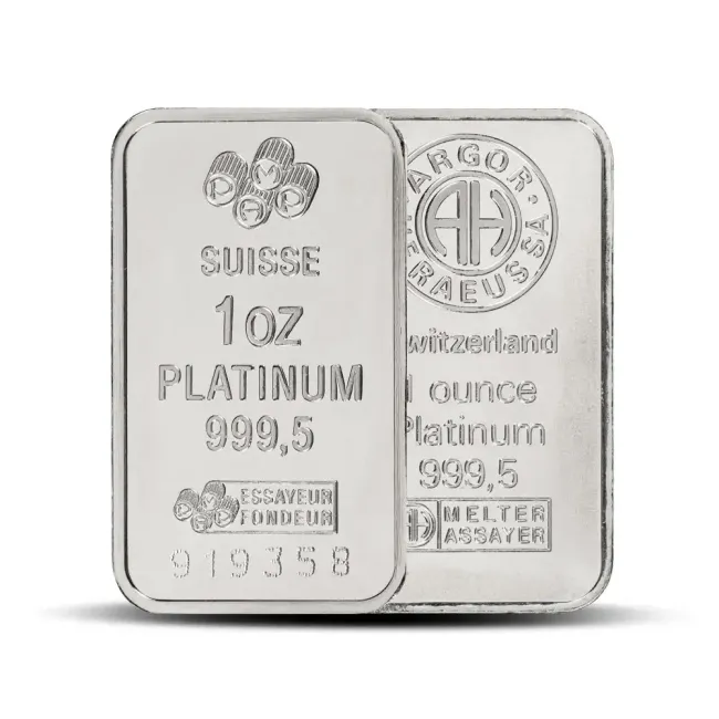 Platinum bar on dark surface