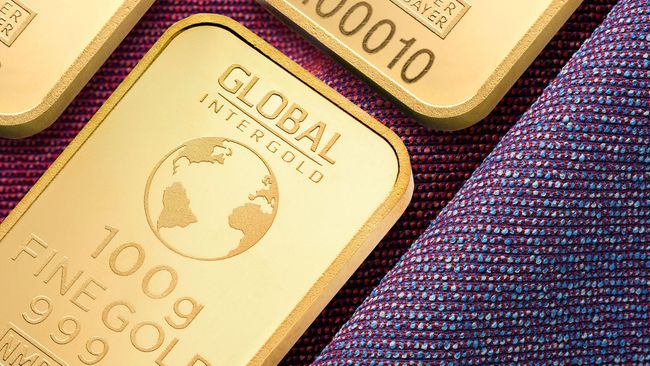 Gold coin under directional light