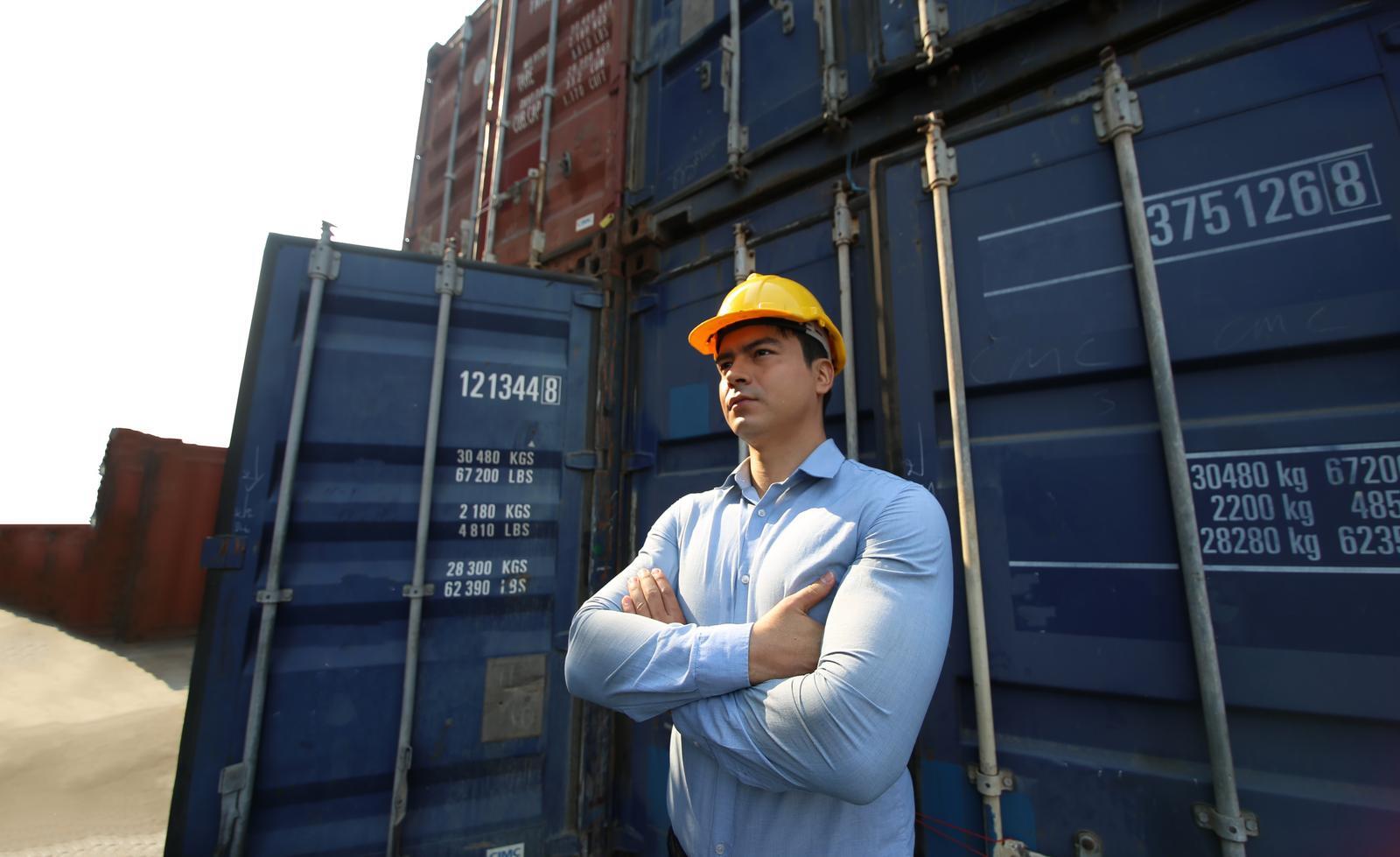 man with a hard hat
