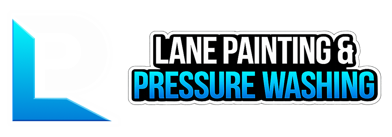Logo for Lane Painting & Pressure Washing with blue L-shaped graphic and black-and-blue text