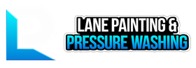 Logo for Lane Painting & Pressure Washing with blue L-shaped graphic and black-and-blue text