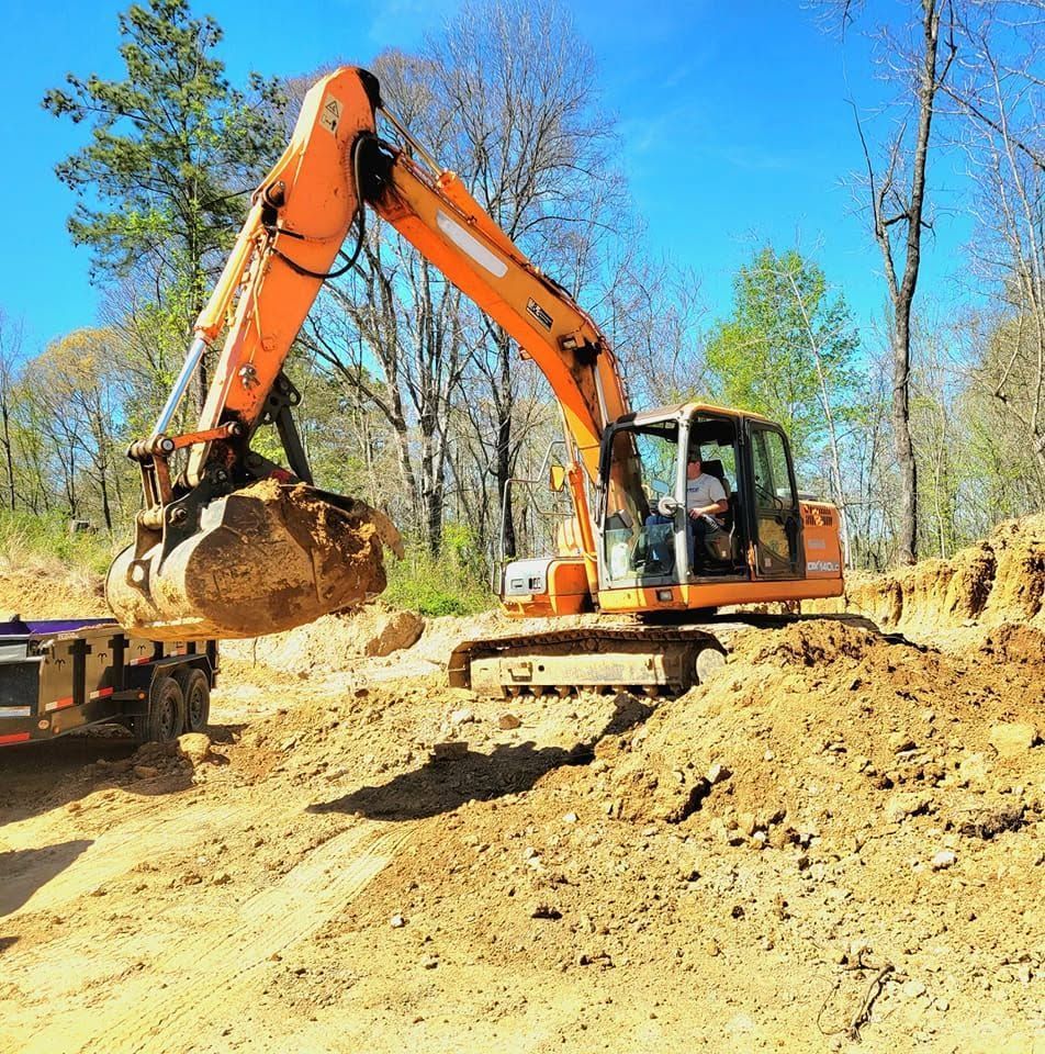 excavator moving dirt
