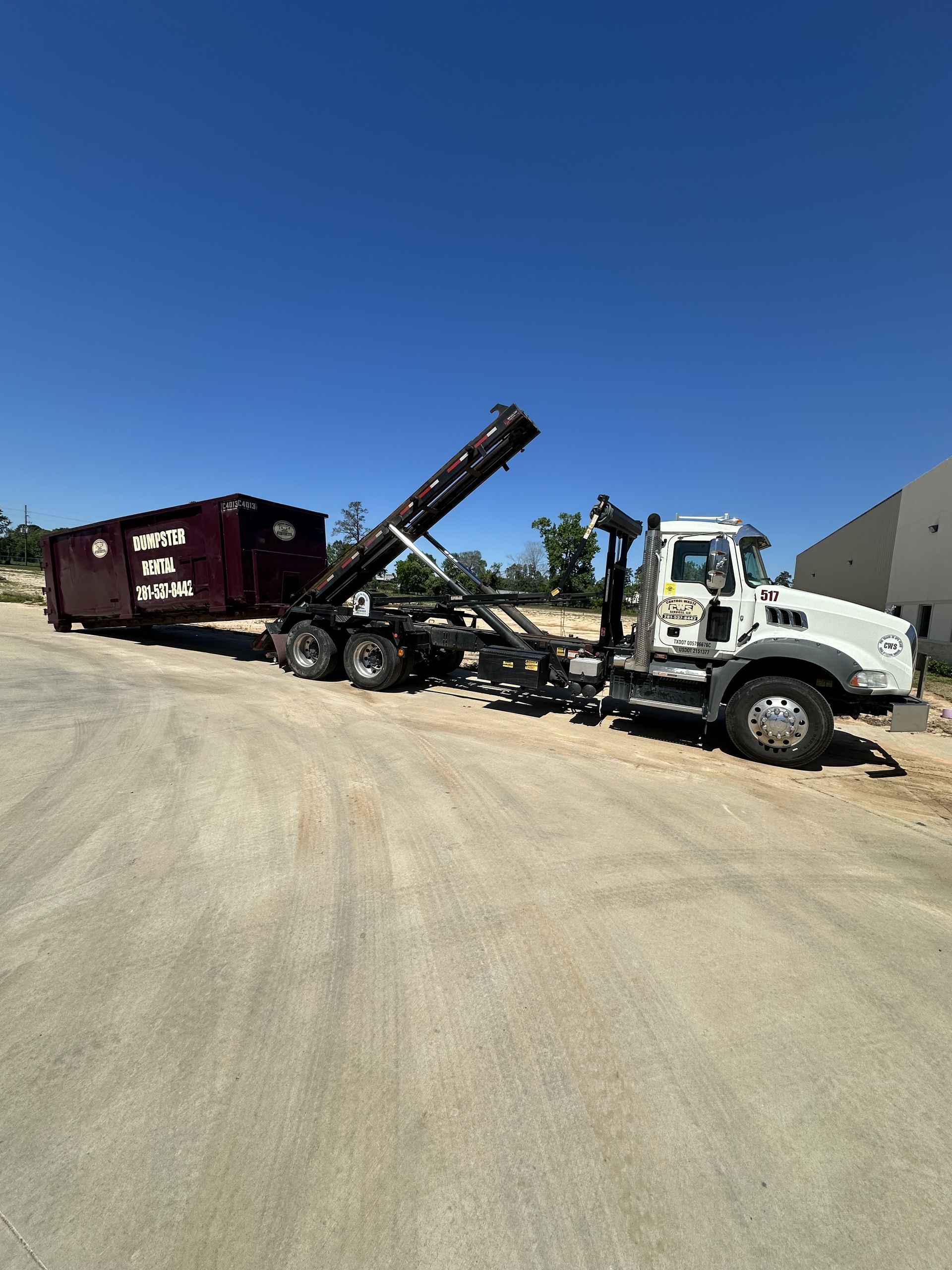 Company Dumpster — Roll-Off Containers in Houston, TX Company Dumpster — Roll-Off Containers in Houston, TX
