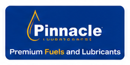 Pinnacle Lubricants logo on a blue background with yellow and white text reading “Premium Fuels and Lubricants”