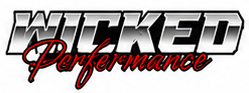 Wicked Performance logo in black, white, and red with stylized italic lettering