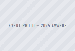Event photo — 2024 awards on a light gray striped background