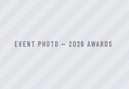 Event photo – 2026 Awards on a light gray striped background