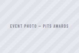 Event photo for PITS Awards on a light gray striped background