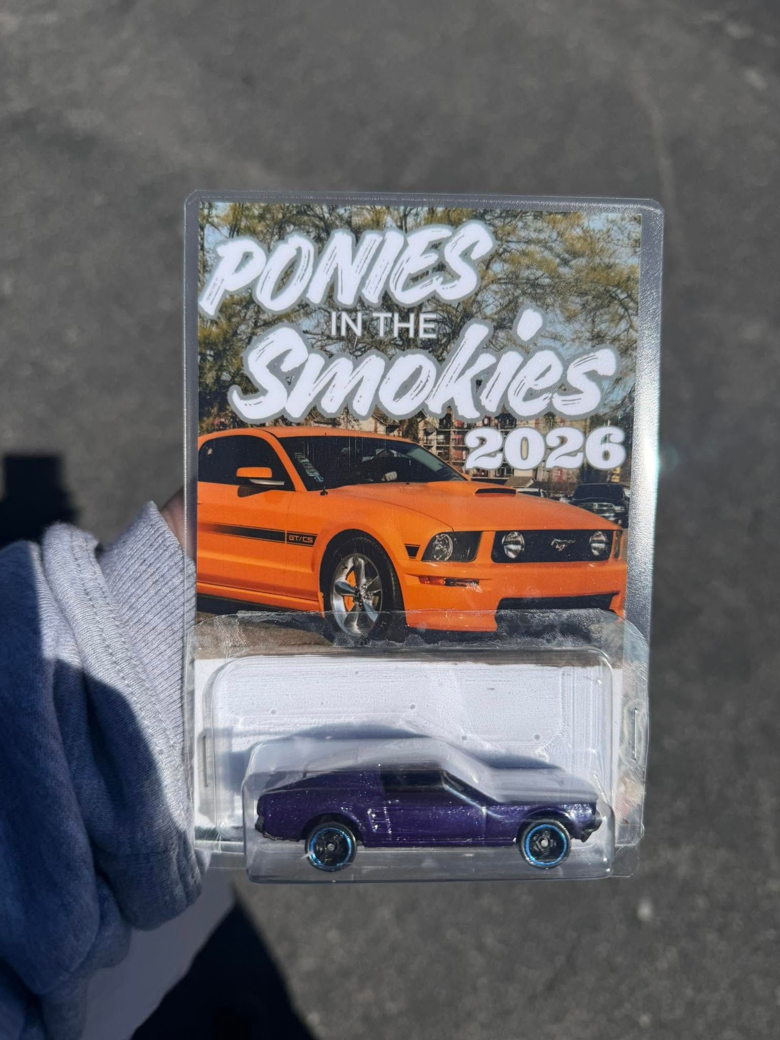 Hot Wheels Donks in the Smoke 2026 toy car in clear plastic packaging, purple car on a sunny surface