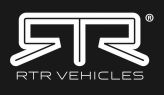 RTR Vehicles logo in white on a black background