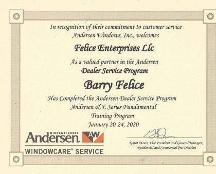 Andersen Certificate