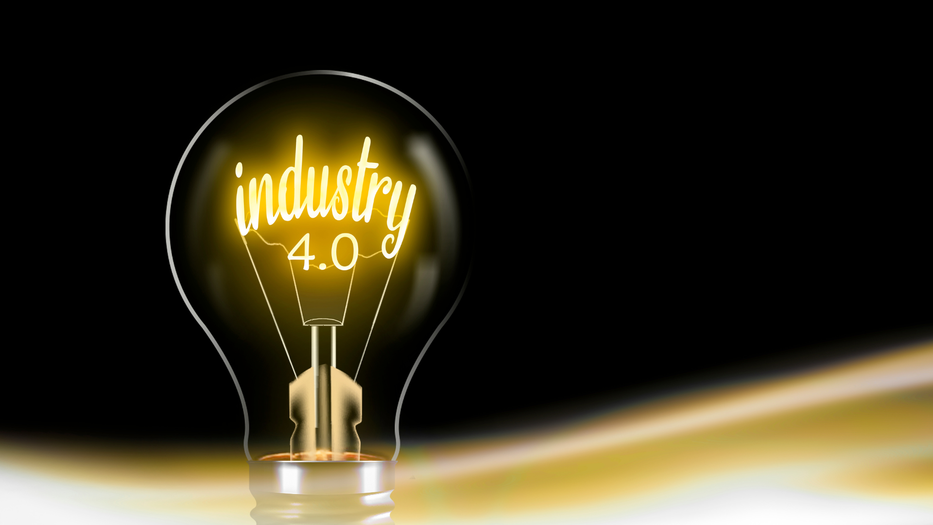 A light bulb with the word industry 4.0 on it