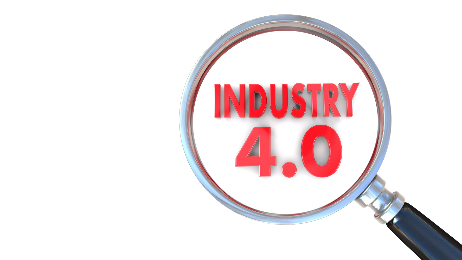 A magnifying glass with the word industry 4.0 on it