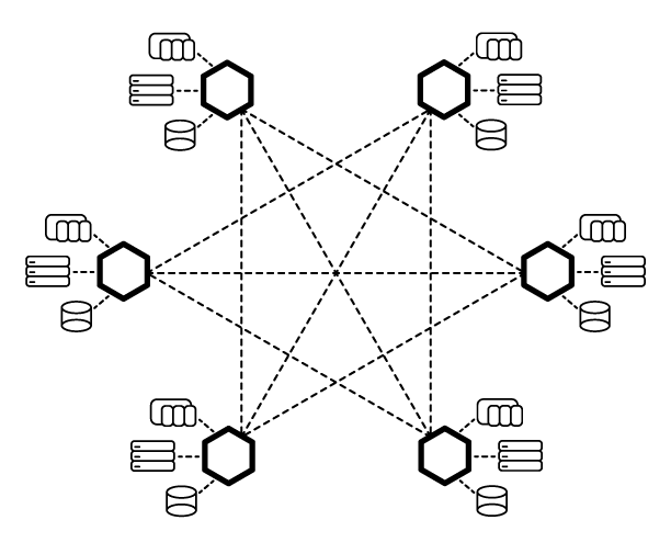 A black and white drawing of a star shaped structure