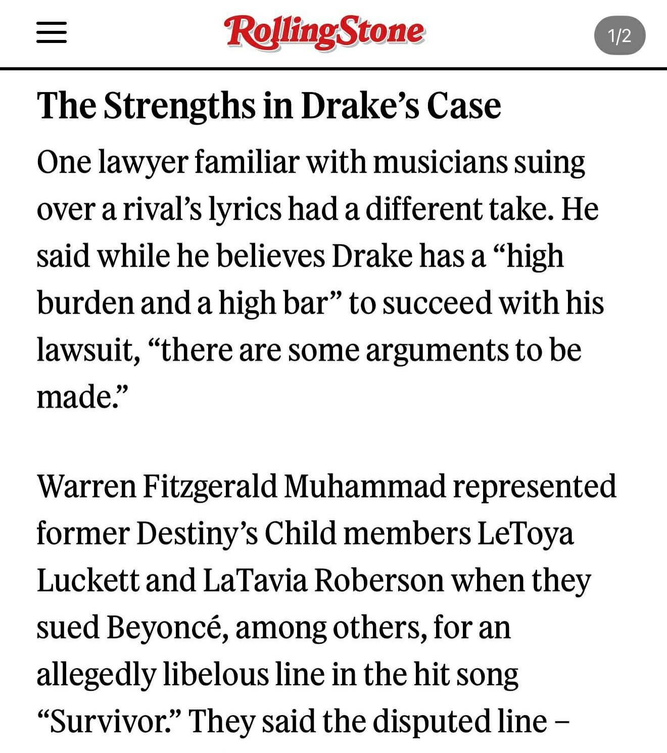 Rolling Stone article excerpt: