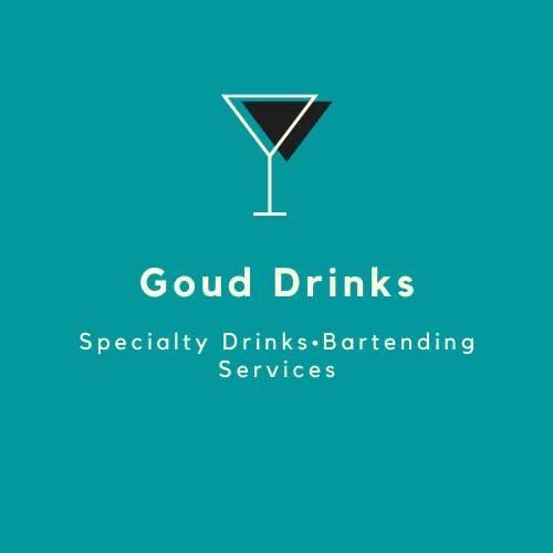 Logo for Goud Drinks: cocktail glass icon above text