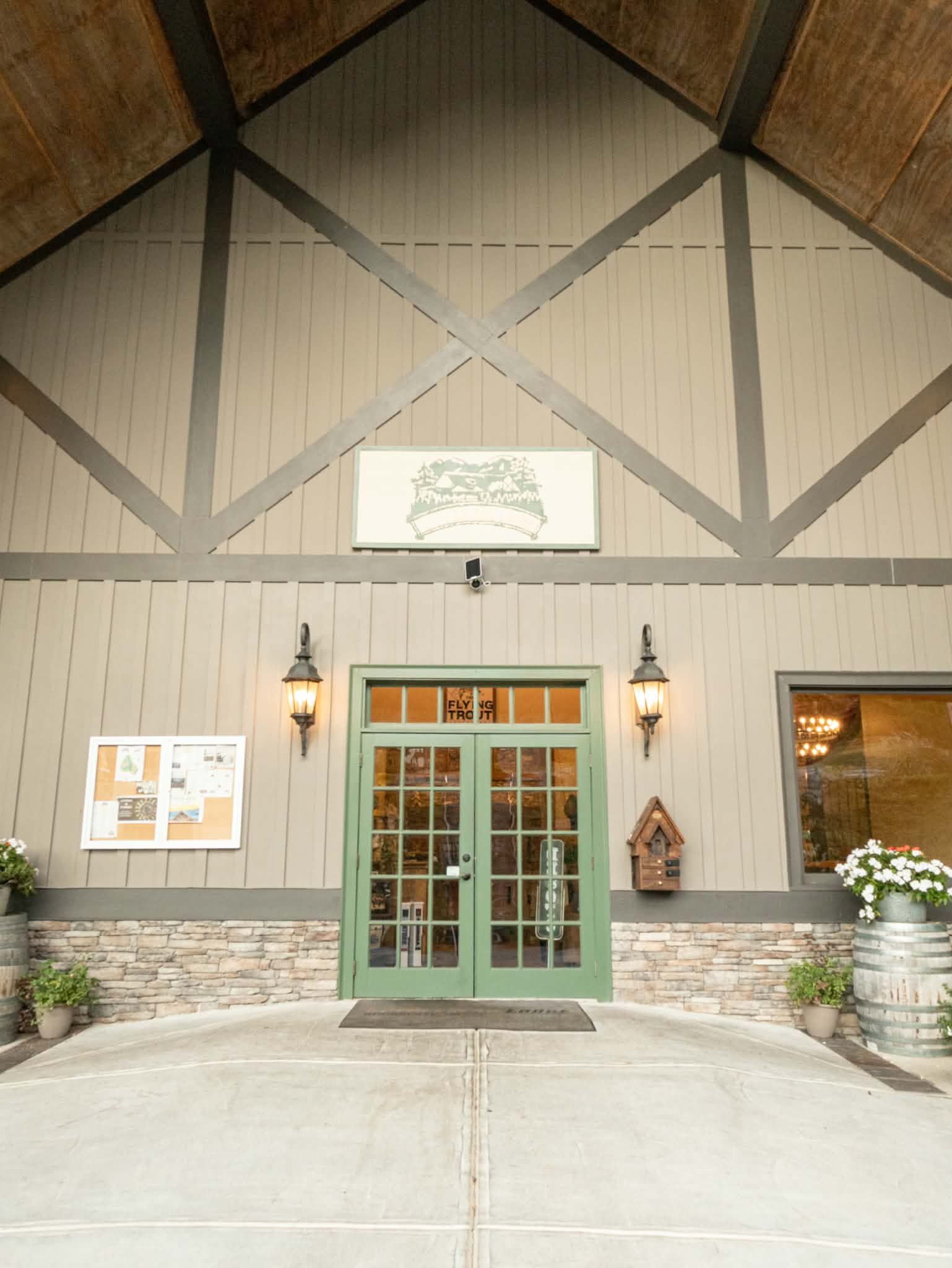 The Flying Trout entrance doorway detail