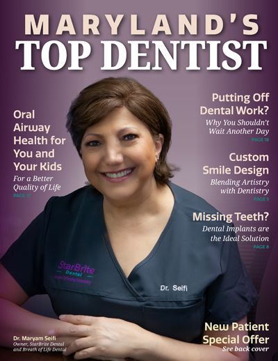 Maryland 's top dentist magazine with a woman on the cover