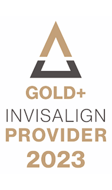 A gold + invisalign provider logo for 2023