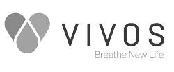 A black and white logo for vivos breathe new life.
