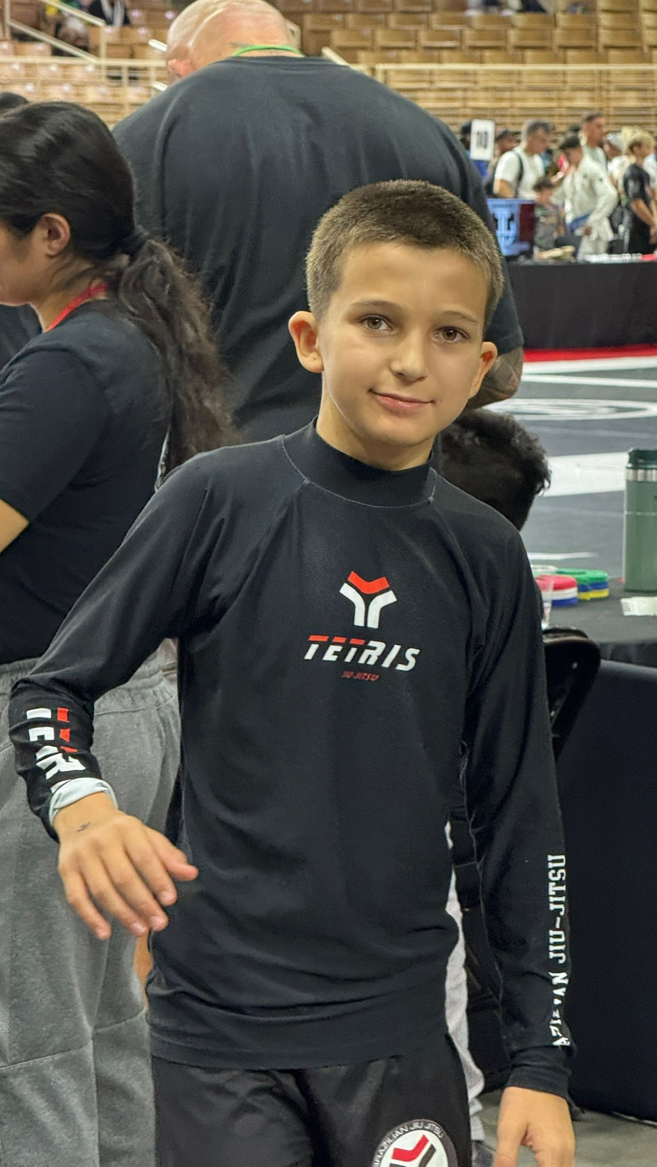 Kids and adults drilling Brazilian Jiu-Jitsu at Tetris Jiu-Jitsu in Orlando, FL to build confidence.