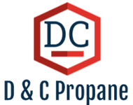 DC Propane logo with blue &ldquo;DC&rdquo; inside a red hexagon and red underline