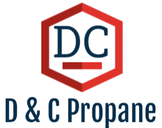 DC Propane logo with blue “DC” inside a red hexagon and red underline