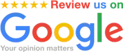 Review us on Google with the Google logo and five gold stars. Your opinion matters. Review us on Google with the Google logo and five gold stars. Your opinion matters.
