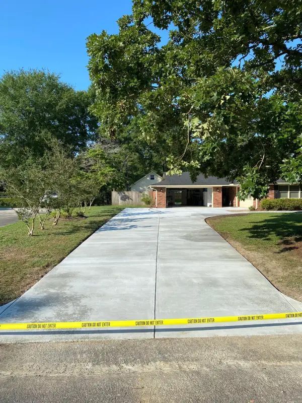 Driveway With Trees - Summerville, SC - Woodrum Concrete LLC