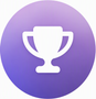 White trophy icon on a purple gradient circle
