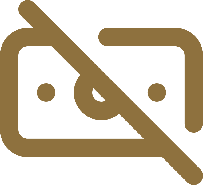 Gold crossed-out icon of a photo or image, indicating no image available