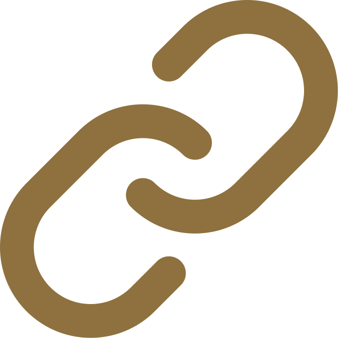 Gold chain-link icon on a white background