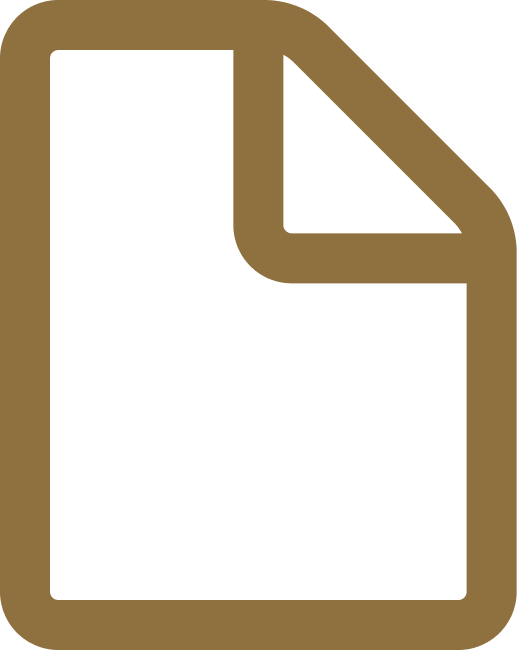 Gold-outlined blank document icon with a folded top-right corner