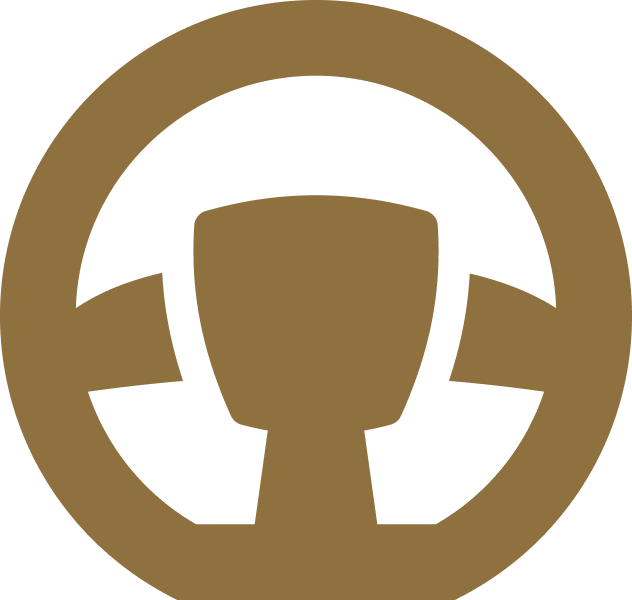 Gold trophy icon inside a circular ring on a white background
