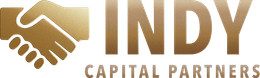 Gold handshake logo with “INDY CAPITAL PARTNERS” text on white background