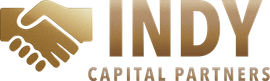 Gold handshake logo with “INDY CAPITAL PARTNERS” text on white background