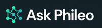 Ask Phileo logo with teal network icon and white text on a dark background