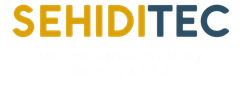 Logotipo de SEHIDITEC con texto amarillo y azul.